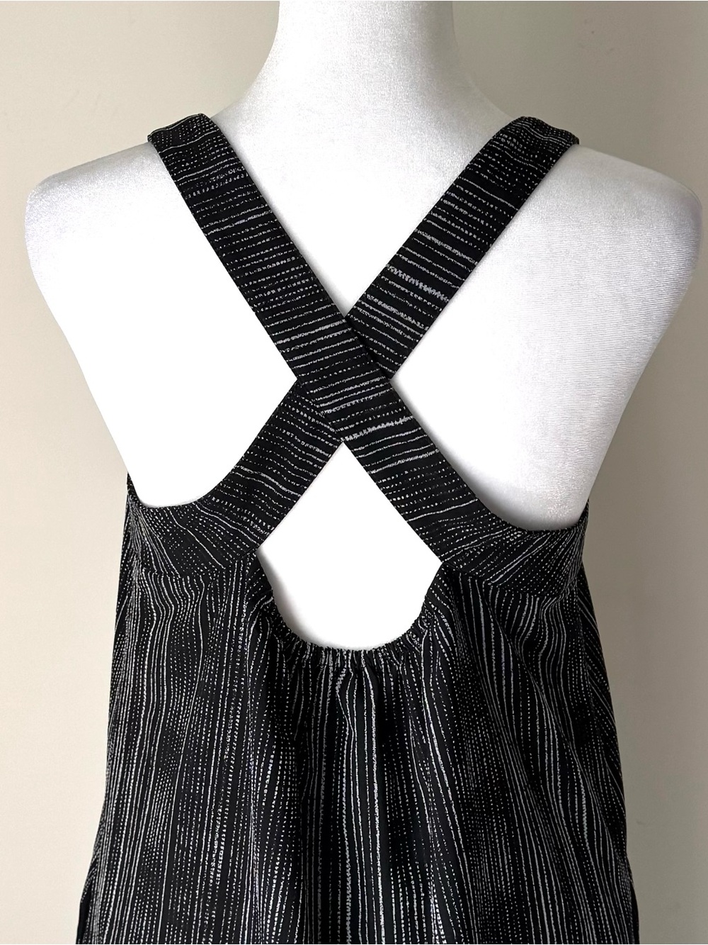 Athleta Maxi Dress Arrival Amara Stripe Black Sz Small - Picture 5 of 9